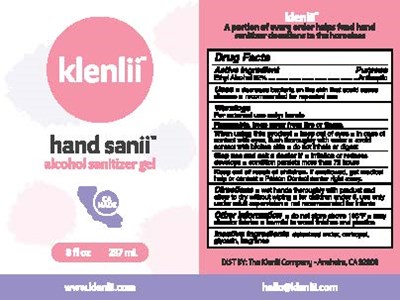 01b Lbl Klenlii Hand Sanii Gel 8oz